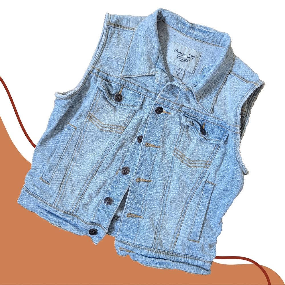 American Rag Faded Denim Vest
